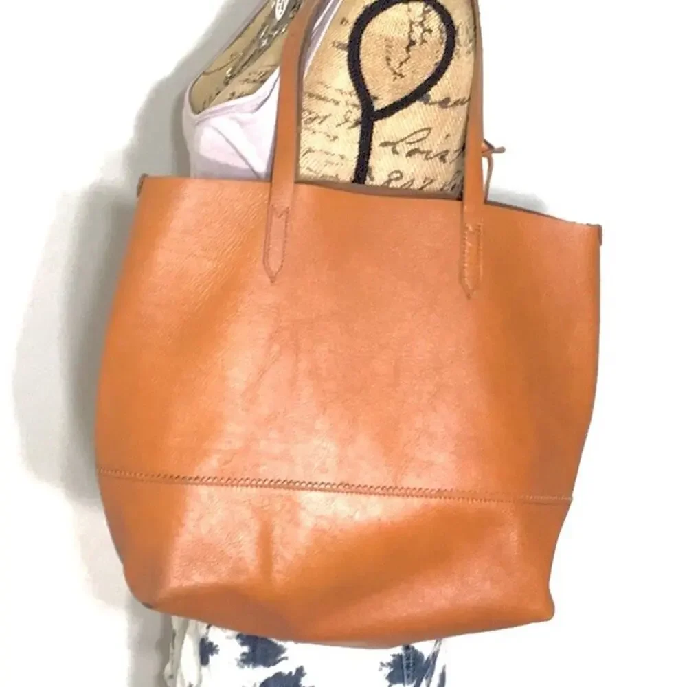 J. CREW tote bag bourbon pebble leather color - Picture 8 of 10